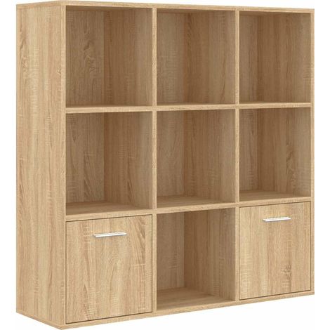 Estantería madera contrachapada color roble Sonoma 98x30x98cm vidaXL (1/5)