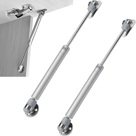 Ressort à gaz, lot de 2, amortisseur à gaz, ressort hydraulique de 100 Nm, convient aux portes d'armoires, portes en bois, portes à lattes en bois, armoires, coffres à jouets (2 pièces) (1/4)