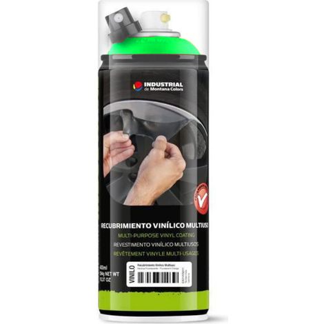 Spray de lámina de caucho líquido para llantas 400 ml Verde flúor MTN Industrial (1/4)