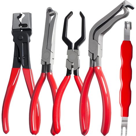 5-piece electrical disconnection pliers for cars, automotive electrical plug connector disconnection tool and connector separator and hose clamp pliers