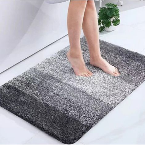 Tapis Salle Bain Gris 40x60cm Absorbant Decoratif Douche (1/5)