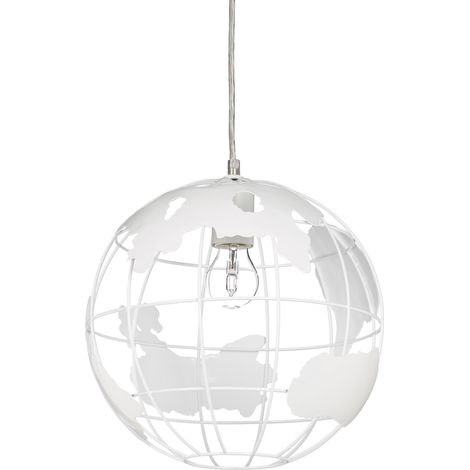 Relaxdays – Lampe à suspension globe en métal Ø 30 cm – Hauteur 31 cm – Douille E27 – Tension 220-240V – Longueur câble 104 cm (1/5)