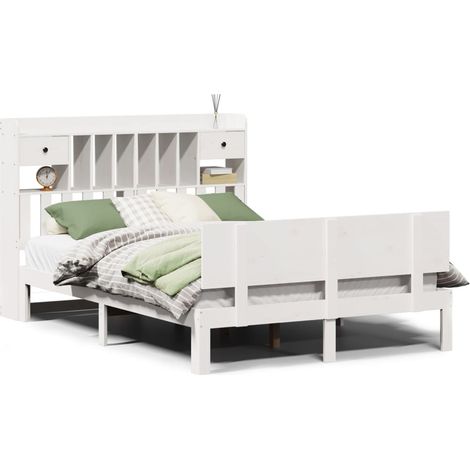 Maison Exclusive - Letto Libreria senza Materasso Bianco 140x200 cm Legno di Pino