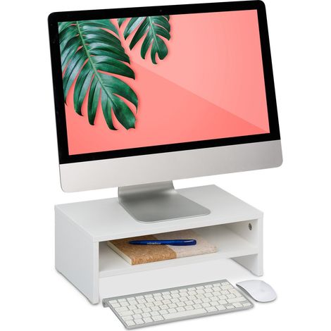 Soporte para monitor con estante de almacenamiento: ergonómico y compacto
