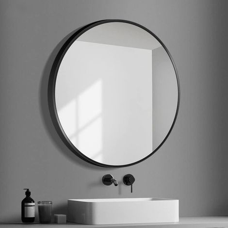 Miroir Rond Mural Autoadhésif - 30 cm - Acrylique 3,3 mm - Décoration Salle de Bain Chambre Salon - 1 pièce (1/5)