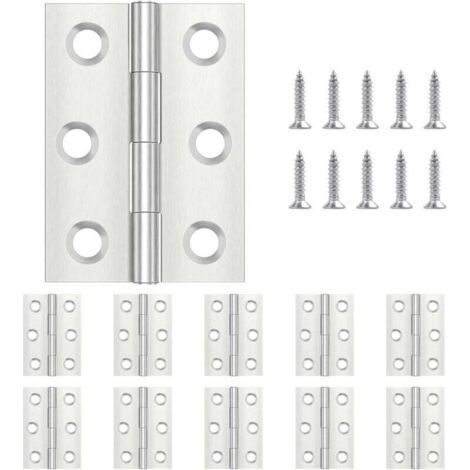 Lot de 20 Charnières Piano Acier Inoxydable 44 x 31 mm Pour Portes Fenêtres Armoires Avec Vis (1/4)