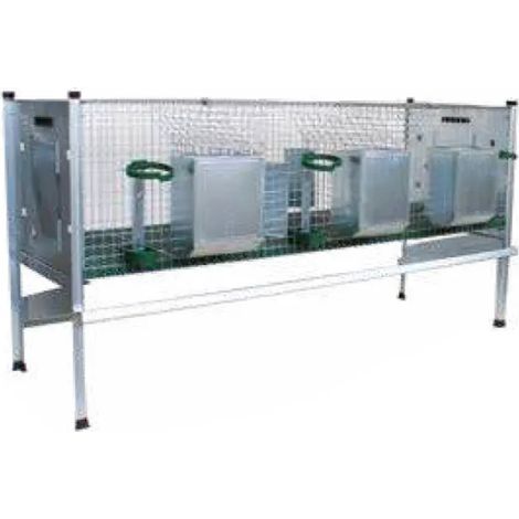 Conigliera Plura 200211 Ropet tre scomparti ingrasso 158x51x42/80cm