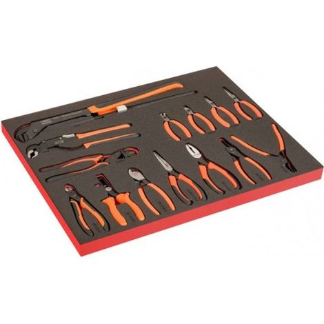 BAHCO - Module 3/3 marquage laser, clés à pipe, outils de coupe & pinces à circlip -14pc