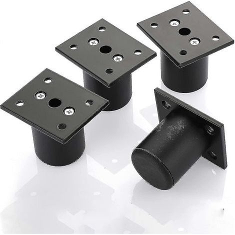 Lot de 4 pieds de meubles réglables en alliage d'aluminium pour sommier, armoire, table (noir, hauteur 50 mm) 8700521945607 (1/5)
