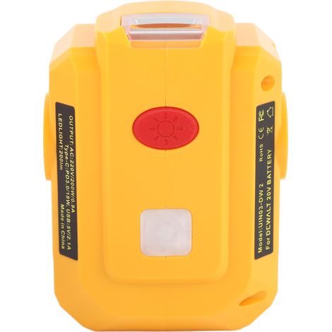 Convertisseur portable 200W pour batterie 18V avec éclairage LED 200LM compatible DCB206 205 DCB204 (1/5)
