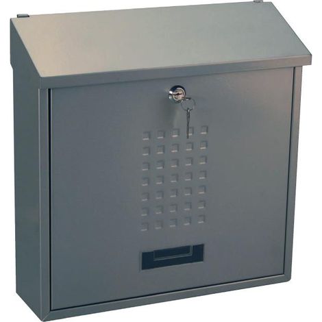 Primaster Briefkasten 360 x 100 x 370 mm silber Wandbriefkasten Postkasten