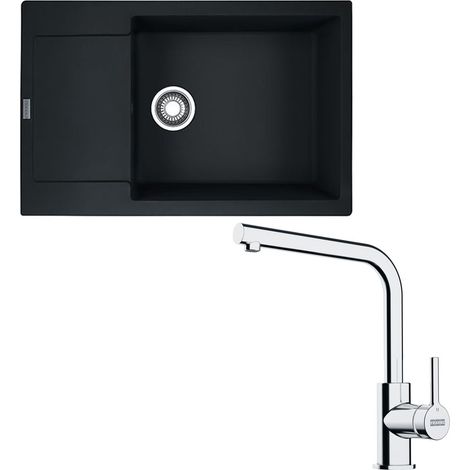 Pack évier XL Maris Fragranit noir mat 780 x 500 x 200 mm + mitigeur Lina L - Franke (1/5)