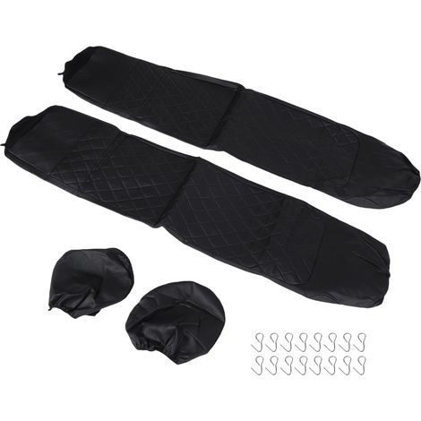 Universal car seat covers, 4-piece set for front seats with headrests, all-season PU leather car seat protectors, black (1/5)