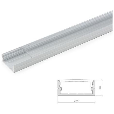 Profilo Alluminio Per Striscia LED Doppio - Diffusore Latteo x 2M (1/5)