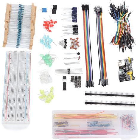 Kit électronique débutant créatif avec plaque d'essai 830 trous pour R3, assortiment de composants de développement (1/5)