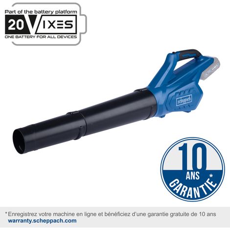 Scheppach Aspirateur-Souffleur de feuilles sans fil IXES 20V - C-BL700-X - Haut débit d'air - Soufflage axial - 2 vitesses - Compact - Vendue sans batterie ni chargeur