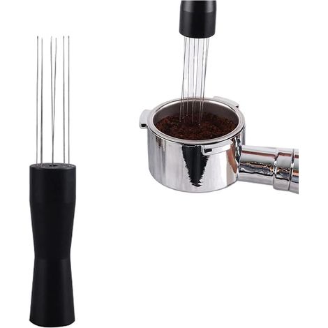 Distributeur de poudre en acier inoxydable aiguille de disjoncteur de poudre de café aiguille de mélange de poudre auxiliaire de café noir (1/5)