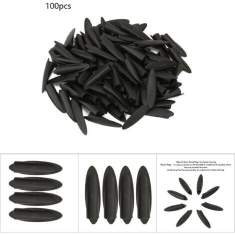 NALOOKAMIC 100 pièces en bois de 9,5 mm pour gabarit de perçage de poche, accessoires pour outils de travail du bois (Noir) (1/3)