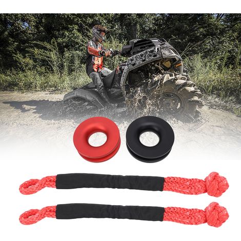 Accessoires pour treuil de remorque : anneaux de récupération 2 + corde de remorque 2. Convient pour le dépannage de véhicules tout-terrain, VTT, UTV, remorques Jeep, camions, SUV et 4x4. (1/5)
