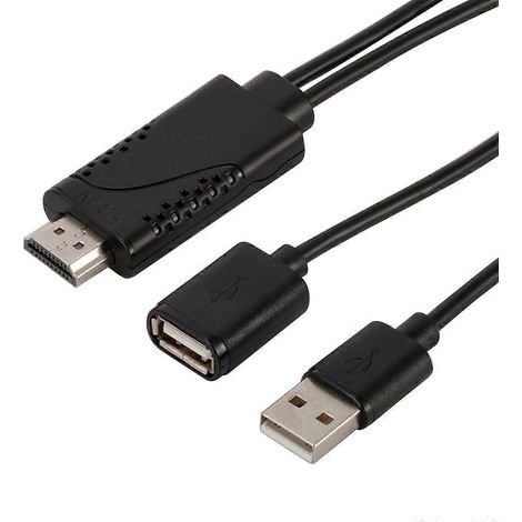 Câble adaptateur vidéo USB femelle vers HDMI mâle 1080p pour smartphones et tablettes Android et iOS (1/5)