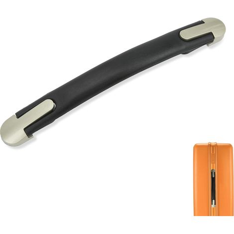 Sollbry Asa de maleta, repuesto de asa de maleta, cubierta de extremo de asa de equipaje de aleación de zinc de 9,53 pulgadas para cajas, maletas, equipaje, estuches de herramientas, color negro (1/5)