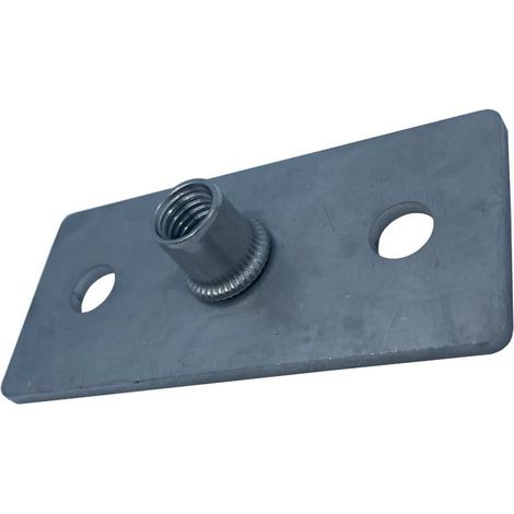 Rectangular Base Plate (M6) for 1205 Series pipe clips T304 Stainless Steel