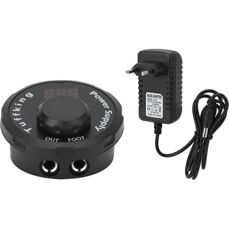 Alimentation Tatouage LCD Réglable avec Lumière Colorée pour Machine à Tatouer 100‑240V Prise EU