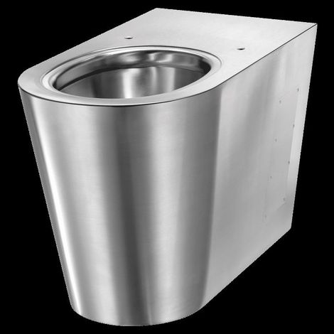 Delabie WC S21 P raccordement au sol, arrivée arrière acier inoxydable 1.4301 satiné (1/3)