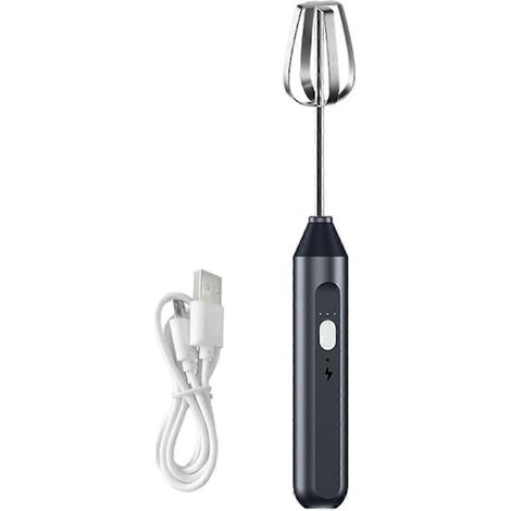 Batteur électrique à main, fouet en acier inoxydable, mixeur plongeant sans fil, mousseur à mousse réglable à 3 vitesses (1/4)