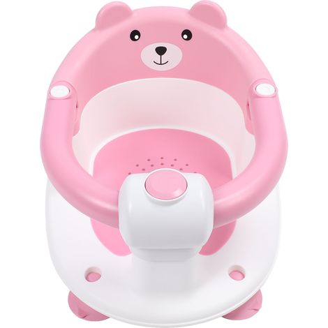 Chaise de bain antidérapante pour bébé, siège de bain assis, tabouret de douche pour nouveau-né, pour salle de bain, rose (1/5)