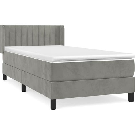 Maison Exclusive - Boxspringbett mit Matratze Hellgrau 90x200 cm (1/5)