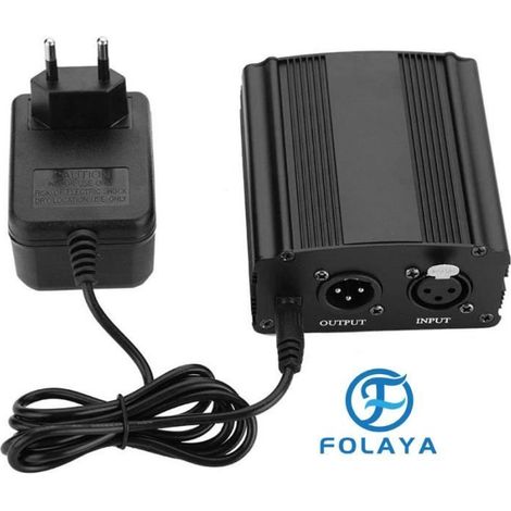 Alimentation fantôme - FOLAYA - Mini 48V - 1 canal - Adaptateur secteur - Microphone à condensateur (1/3)