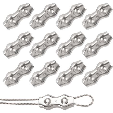 Collier de serrage duplex M4, serre-câble 4 mm, en acier inoxydable 304, pour fil à linge, fixation sous auvent (1/5)