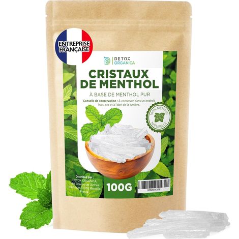 Cristaux De Menthe - 100g - Naturel - Inhalation Et Sauna - Soulagement Respiratoire - Sachet Hermétique (1/5)