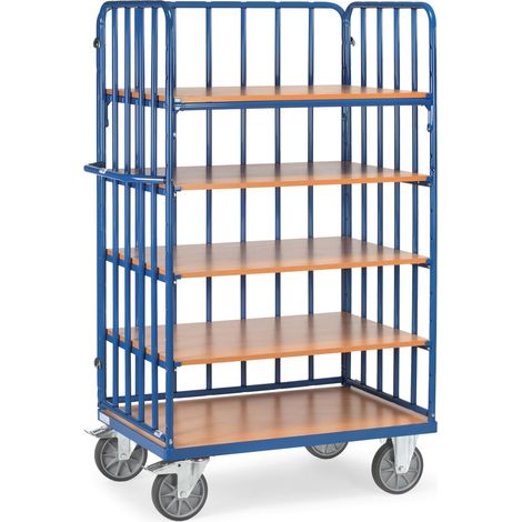 Carrello scaffale fetra 8352-1 5 ripiani legno 120x80 cm