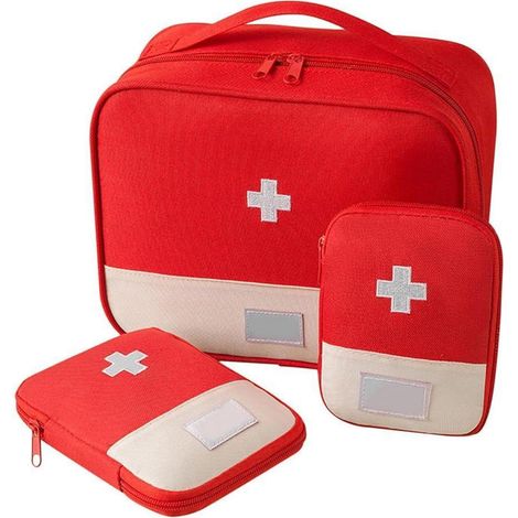3-teiliges leeres Erste-Hilfe-Set, wasserdicht, Oxford-Stoff, für Reisen, Camping, Wandern