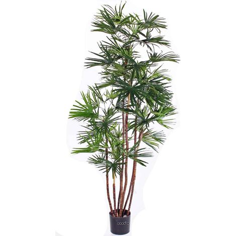 Palmier Mexicain Fan artificiel H 160 cm 7 troncs en pot Anti-UV
