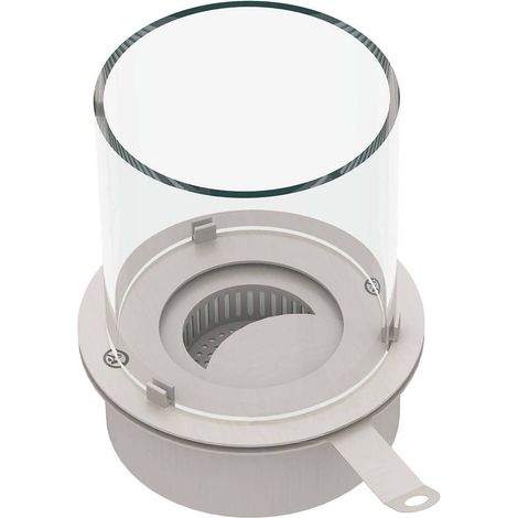 Dmora - Bruciatore Arola, Fornello, Elemento riscaldante, Inceneritore, Made in Italy, 30x30 h36 cm, Grigio e Trasparente