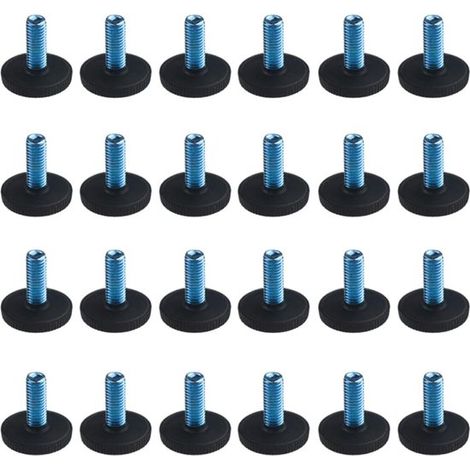 M8 24 pezzi Piedini regolabili per mobili, livellatori per sedie e tavoli, da avvitare con dadi (2,7 × 3 cm) (1/5)