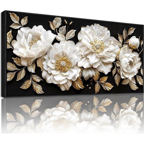Tableau Decoration Murale Fleur Vegetale Vintage Cadre 50x100 cm (1/5)