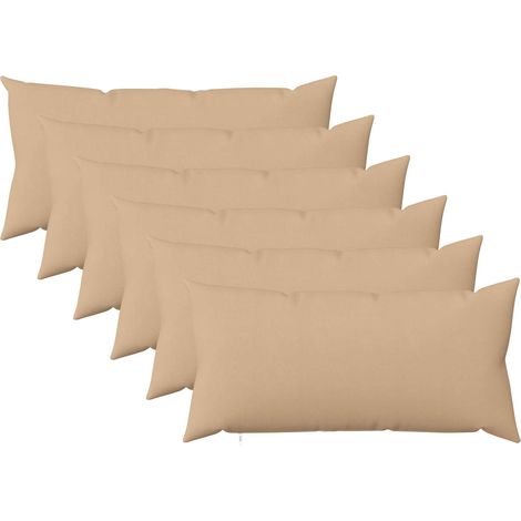 Funda de almohada 6 uds. HEERLEN Crema 40 x 80 cm Tela vidaXL (1/5)