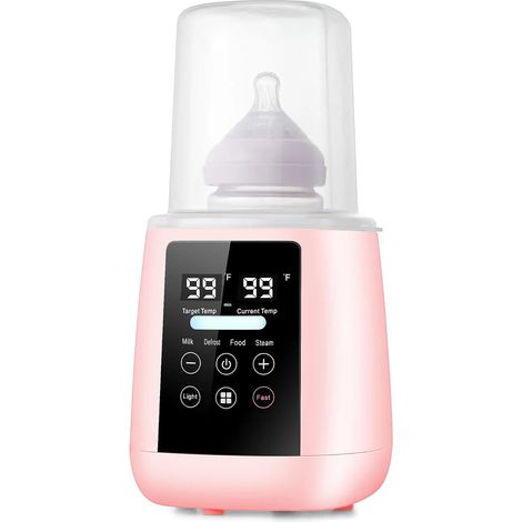 Babyflaschenwärmer, 3-in-1-Milchwärmer, gefrorene Pausenmilch auftauen, LED-Anzeige, Nachtlicht, Dampfsterilisator, einstellbare Temperatur, tragbar, perfekt für Säuglingsnahrung, Lebensmittelgläser, (1/5)