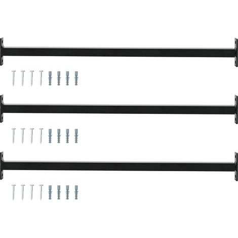 Barre de sécurité de fenêtre réglable 3 pcs Noir Acier