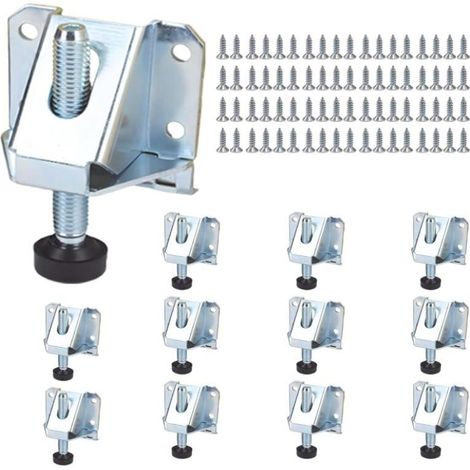Pied de Meuble Reglable, 12 pcs Pieds de Nivellement Robustes en Acier avec Écrous de Verrouillage Pieds de Meuble Réglables M10 pour Meubles Tables Armoires Établis (1/5)