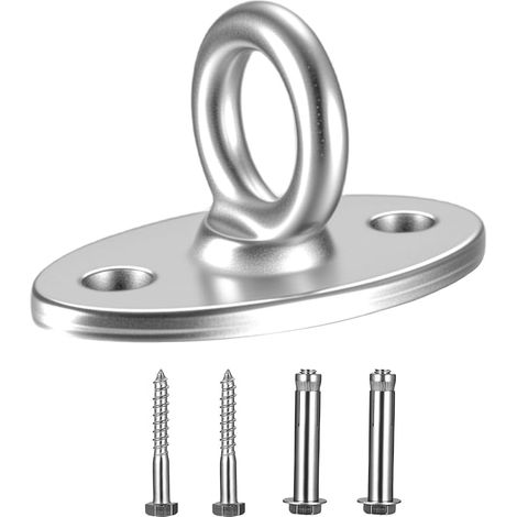 M8 Heavy Load Ceiling Hook, Stainless Steel Eye Plates, Eyelet Plate, Ceiling Support for Chair Hammock, Punch Bag, Boxing Swing (500 kg) (1/5)