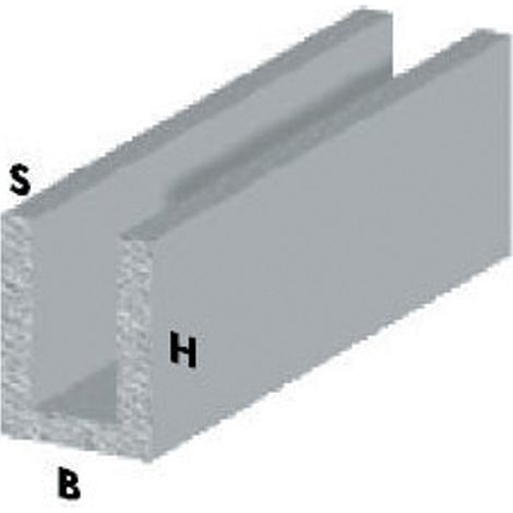 PROFILO ARGENTO H.200 CM CANALINO U  8X 8X1 MM- ARCANSAS- 5,0 pz