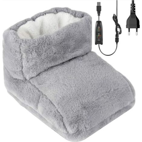 Chauffe-pieds électrique, Couverture chauffante, Chauffe-pieds électrique avec doublure lavable, réglage de la chaleur par télécommande, 3 réglages de chauffage, Gris-RAPANDA (1/5)