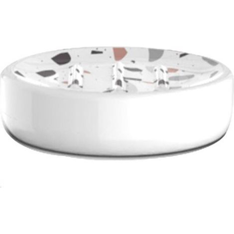 Cleafe - Porta Sapone Saponetta Bagno Graniglia Bianco Multicolore Accessorio Bagno 69836 - (1/2)