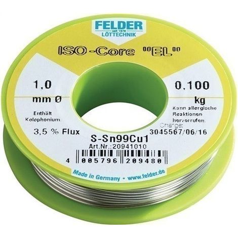 Hilo De Soldar Iso-Core El 1 Mm 100 G S-Sn99Cu1 Felder
