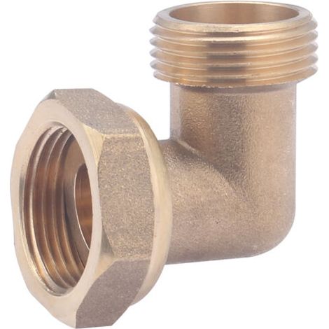 – Coude mâle femelle écrou libre laiton à visser 3/4 – Filetage plomberie – Angle 90° pour changement de direction – Étanchéité avec joint (1/4)